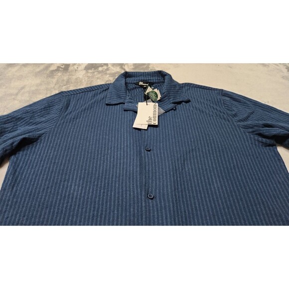 The Commons Men's Navy XL Tall Textured Knit Short Sleeve Hybrid Shirt NWT - Picture 2 of 12